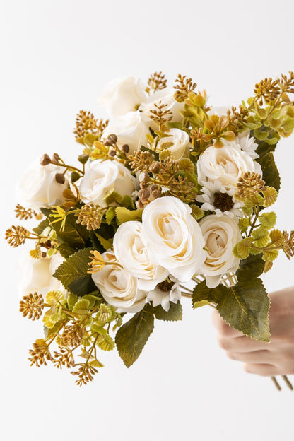 Yapay Gül Demeti 30 Cm 6 Dal Krem