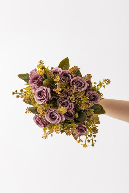 Yapay Gül Demeti 30 Cm 6 Dal Mor