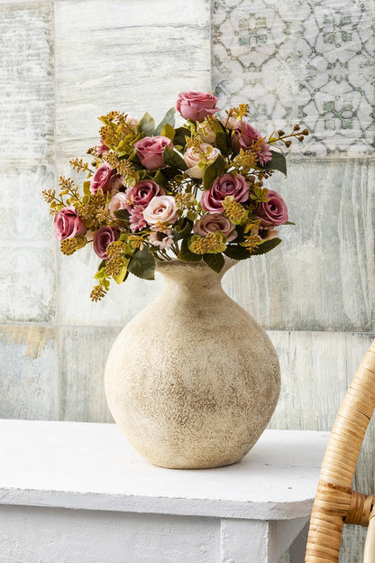 Yapay Gül Demeti 30 Cm 6 Dal Pembe