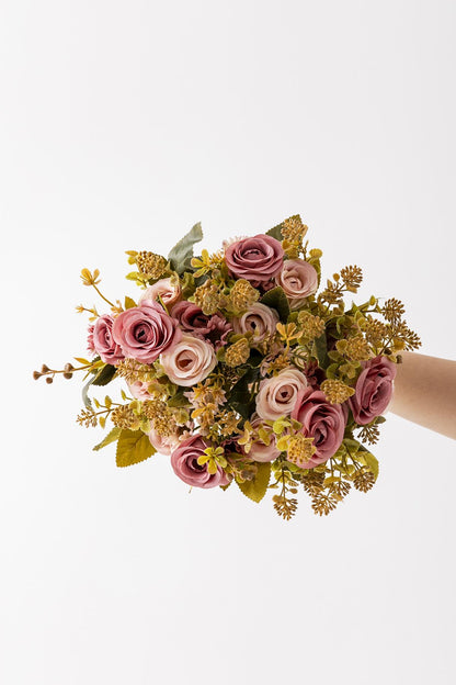 Yapay Gül Demeti 30 Cm 6 Dal Pembe