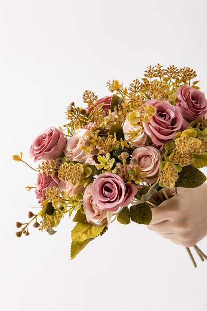 Yapay Gül Demeti 30 Cm 6 Dal Pembe