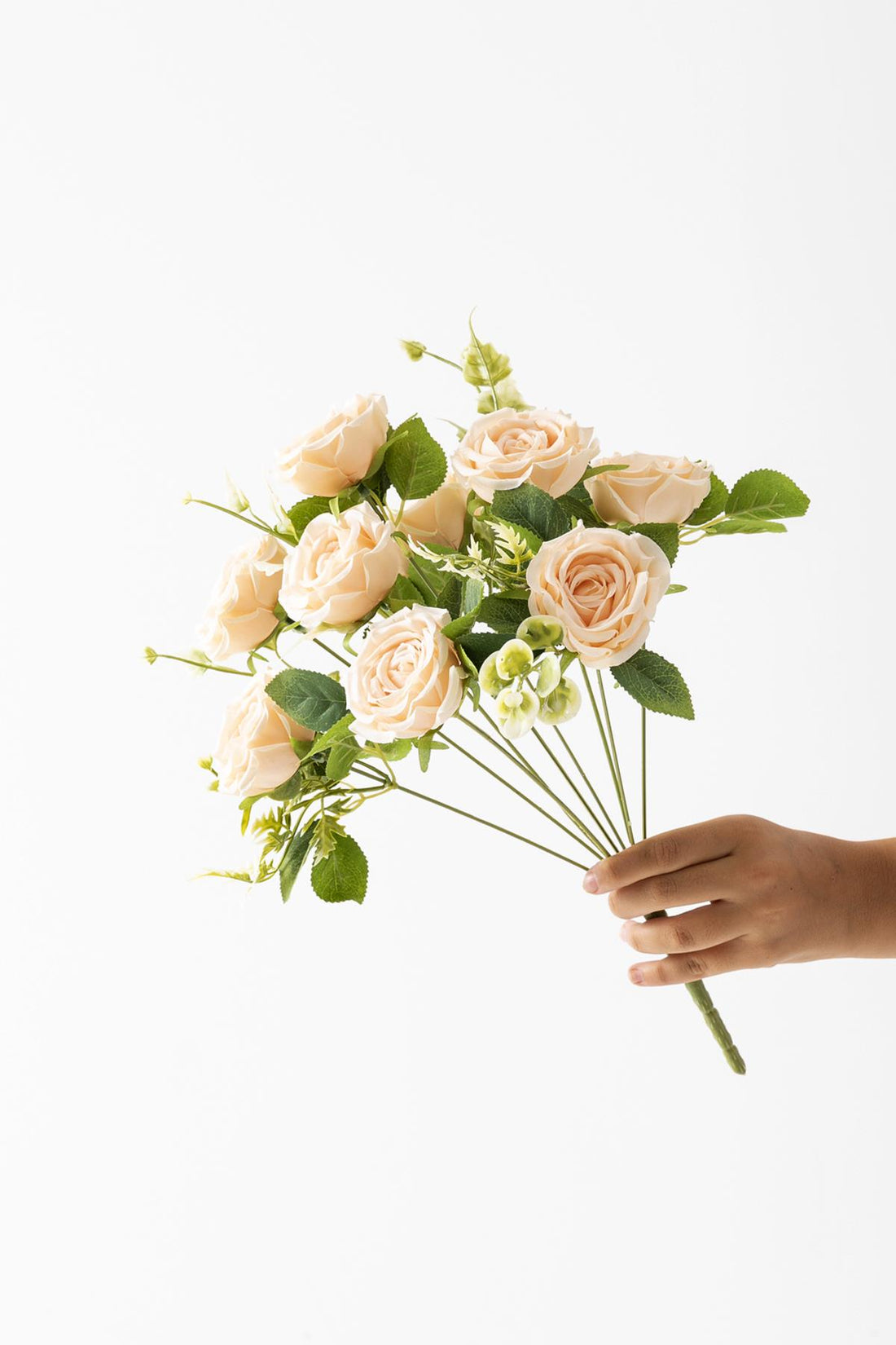 Yapay Gül Demeti 9 Dallı Açık Somon