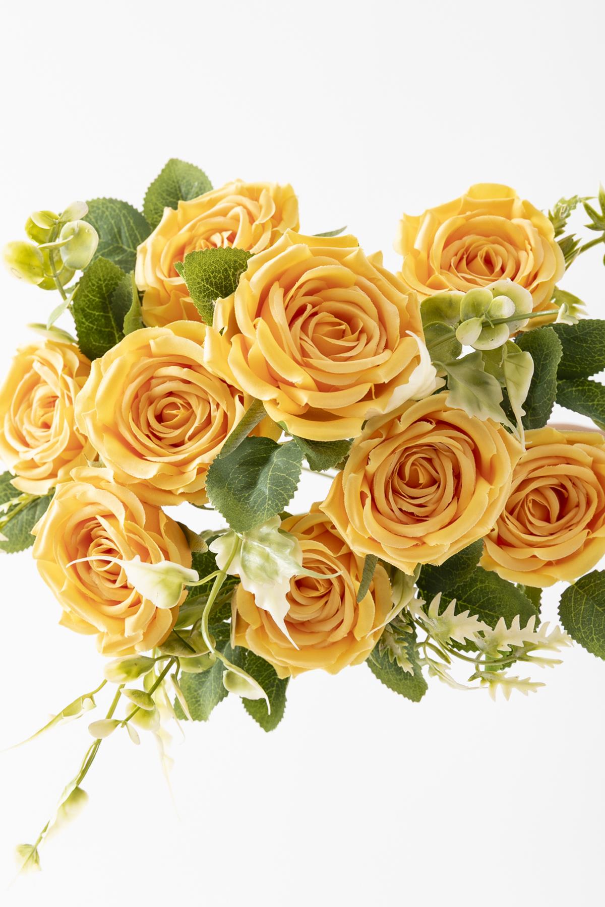 Yapay Gül Demeti 9 Dallı Sarı