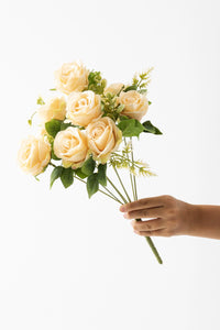 Yapay Gül Demeti 9 Dallı Somon