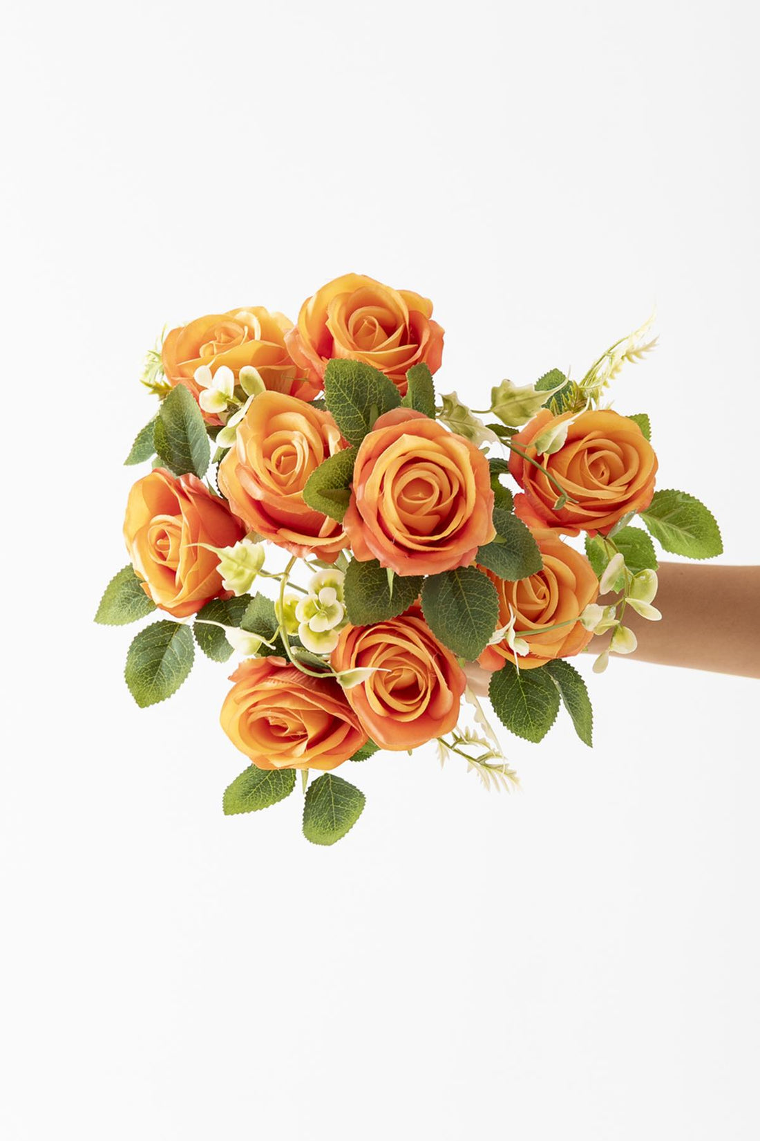 Yapay Gül Demeti 9 Dallı Turuncu