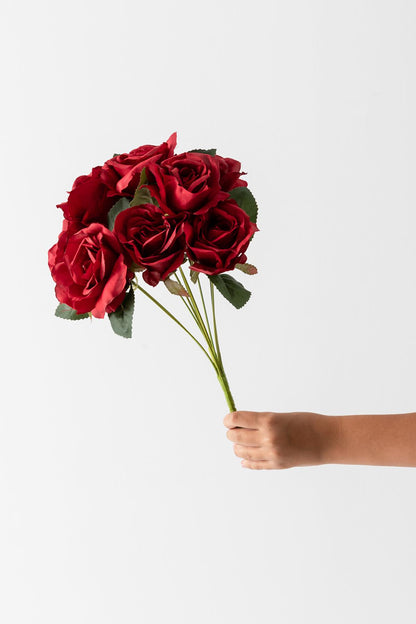 Yapay Gül Demeti Kırmızı 9 Dallı