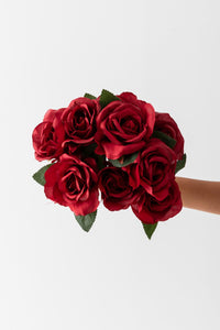 Yapay Gül Demeti Kırmızı 9 Dallı