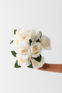 Yapay Gül Demeti Krem 9 Dallı