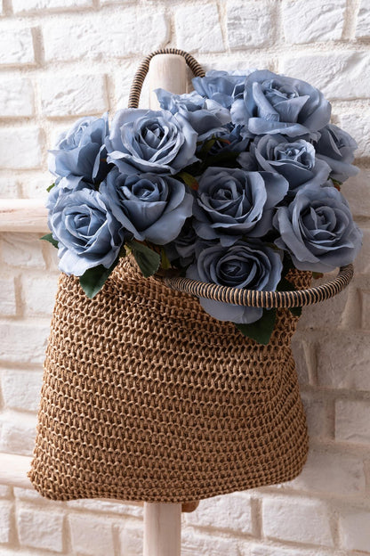 Yapay Gül Demeti Mavi 9 Dallı