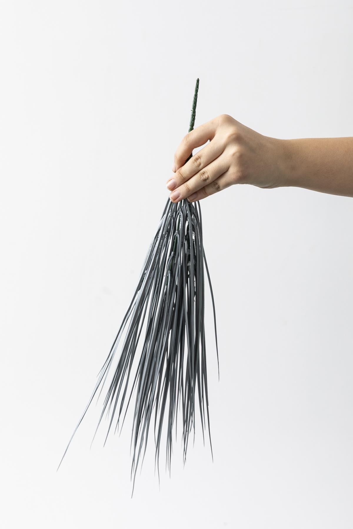 Yapay İnce Saz Demeti Gri 50 Cm 7 Dal(Uv)