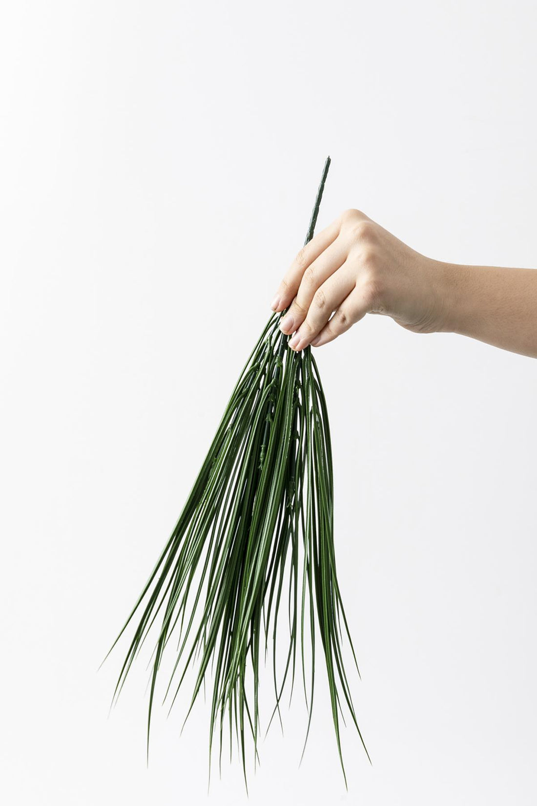 Yapay İnce Saz Demeti Koyu Yeşil 50 Cm 7 Dal(Uv)