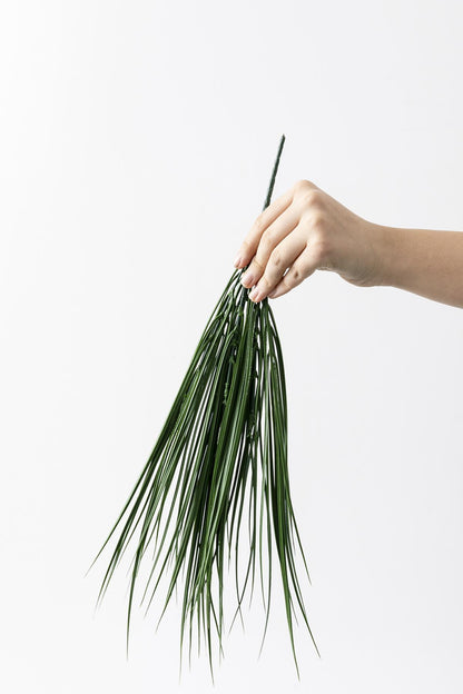 Yapay İnce Saz Demeti Koyu Yeşil 50 Cm 7 Dal(Uv)