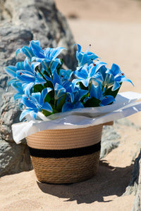 Yapay Islak Kazabılanka Çiçeği Mavi 9 Dal