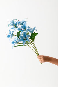 Yapay Islak Kazabılanka Çiçeği Mavi 9 Dal