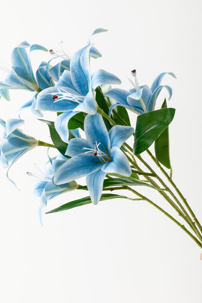 Yapay Islak Kazabılanka Çiçeği Mavi 9 Dal