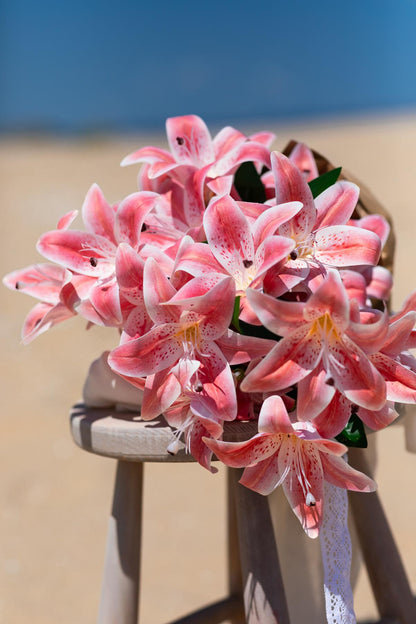 Yapay Islak Kazabılanka Çiçeği Pembe 9 Dal