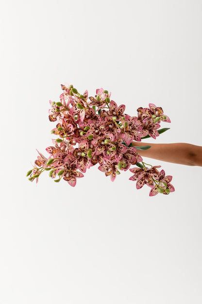 Yapay Islak Orkide Çiçeği Açık Pembe 5 Dal