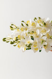 Yapay Islak Orkide Çiçeği Beyaz 5 Dal