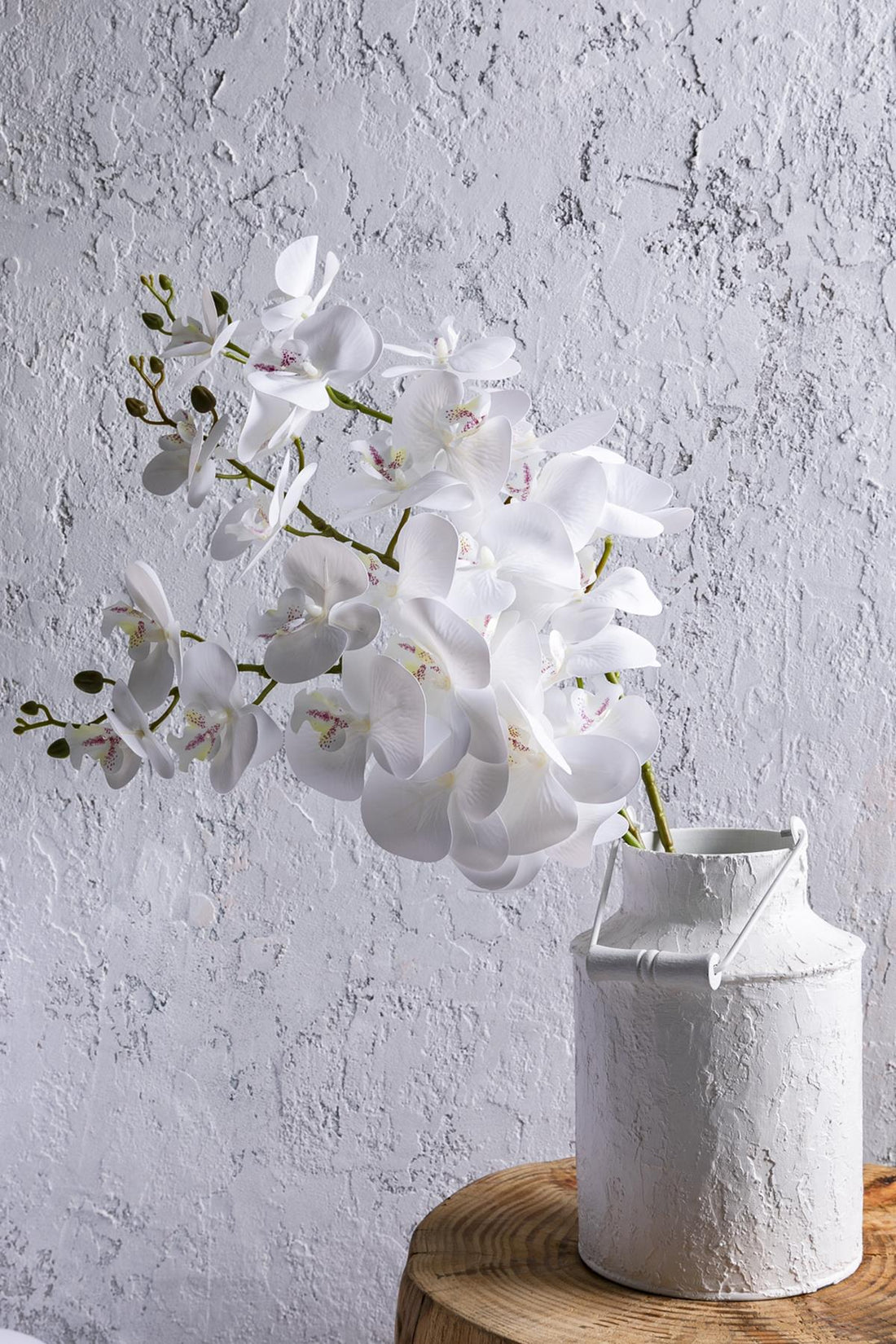 Yapay Islak Orkide Çiçeği Beyaz Tek Da