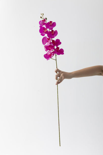 Yapay Islak Orkide Çiçeği Fuşya Tek Dal