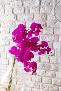 Yapay Islak Orkide Çiçeği Fuşya Tek Dal