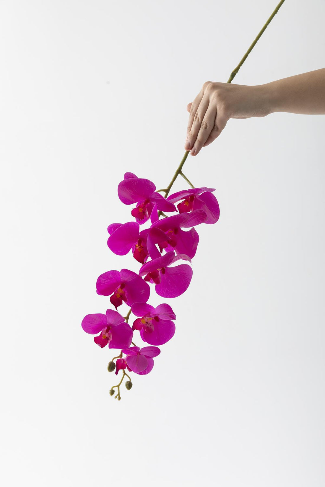 Yapay Islak Orkide Çiçeği Fuşya Tek Dal