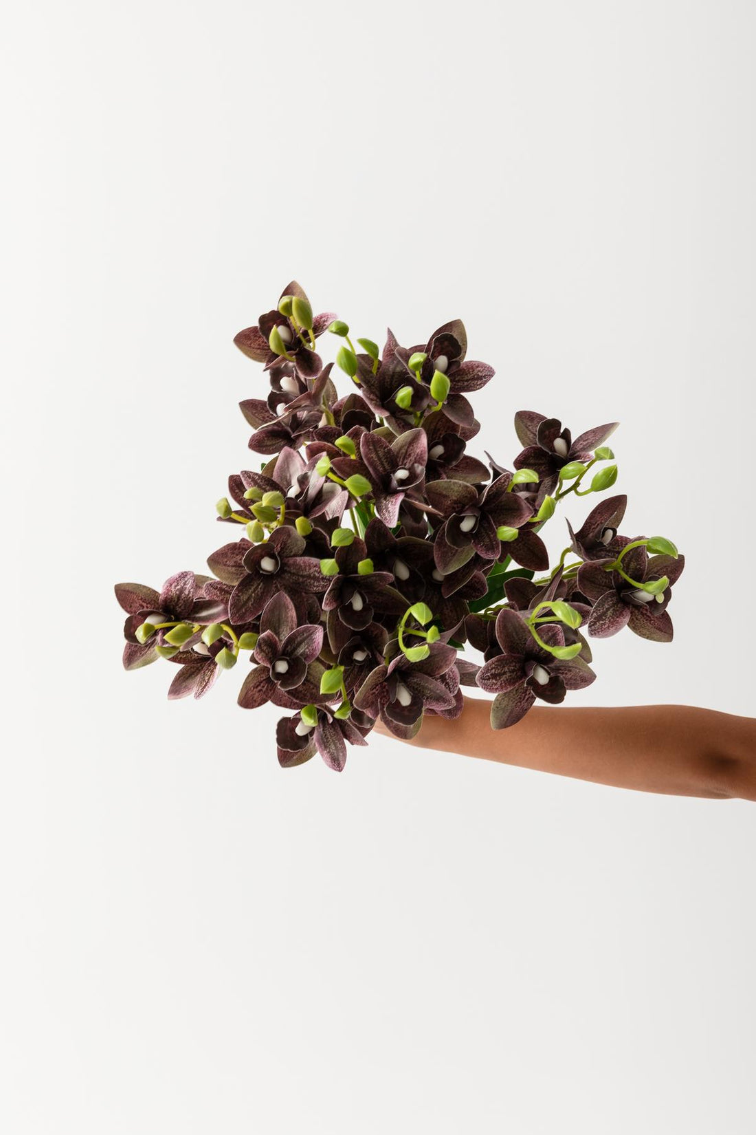 Yapay Islak Orkide Çiçeği Mürdüm 5 Dal