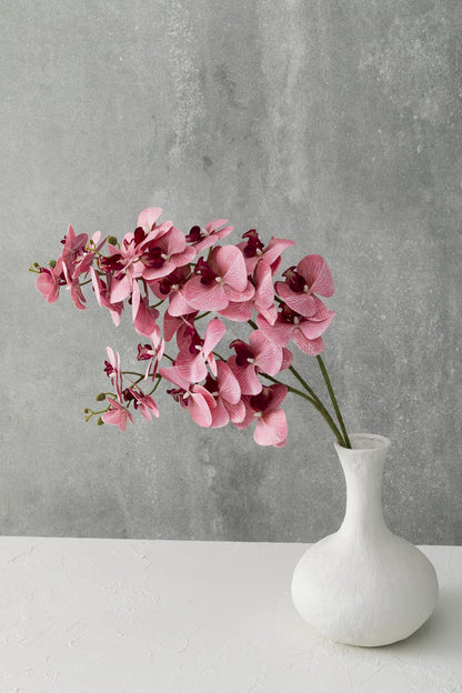 Yapay Islak Orkide Çiçeği Pembe Tek Dal