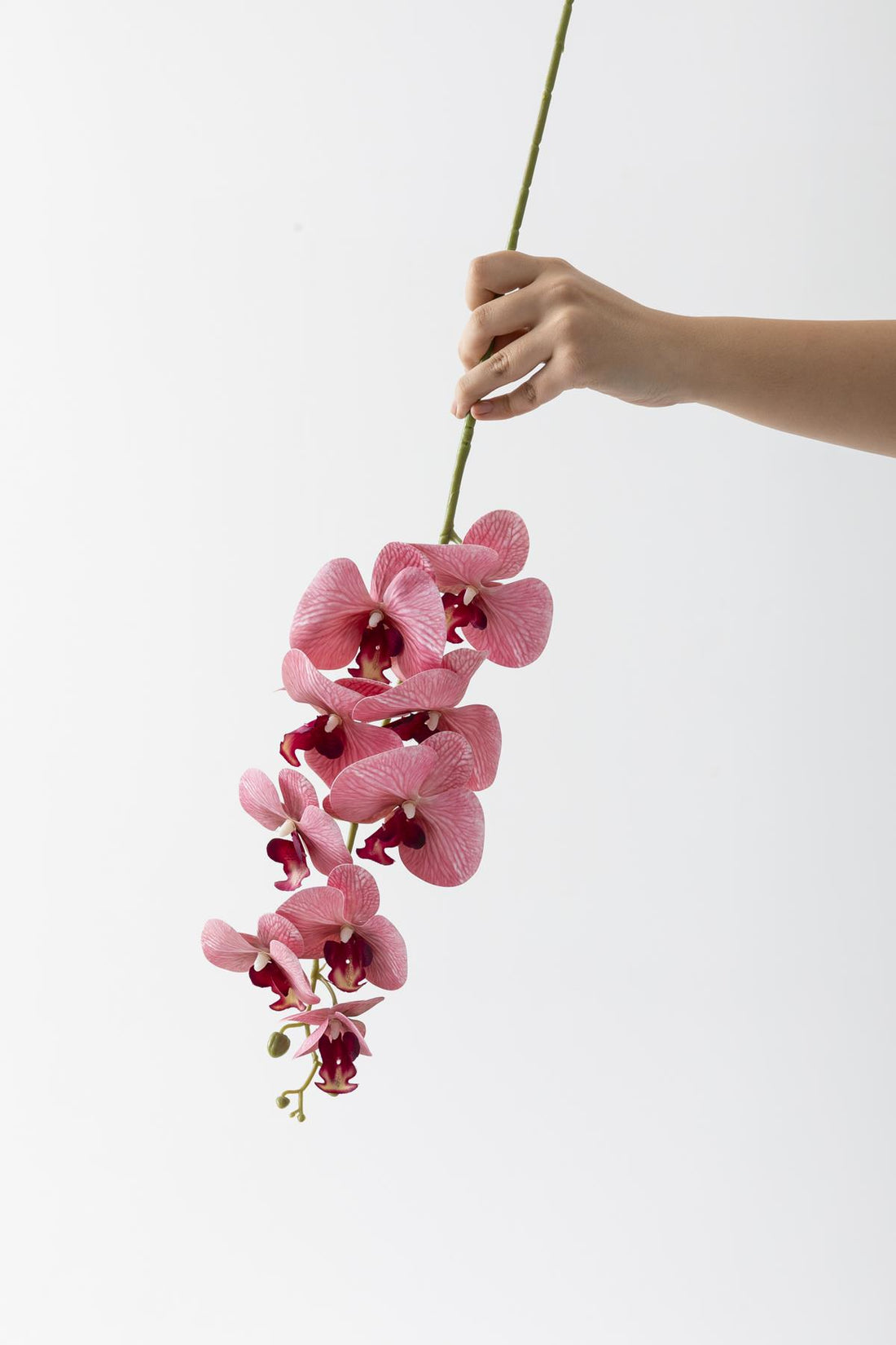 Yapay Islak Orkide Çiçeği Pembe Tek Dal