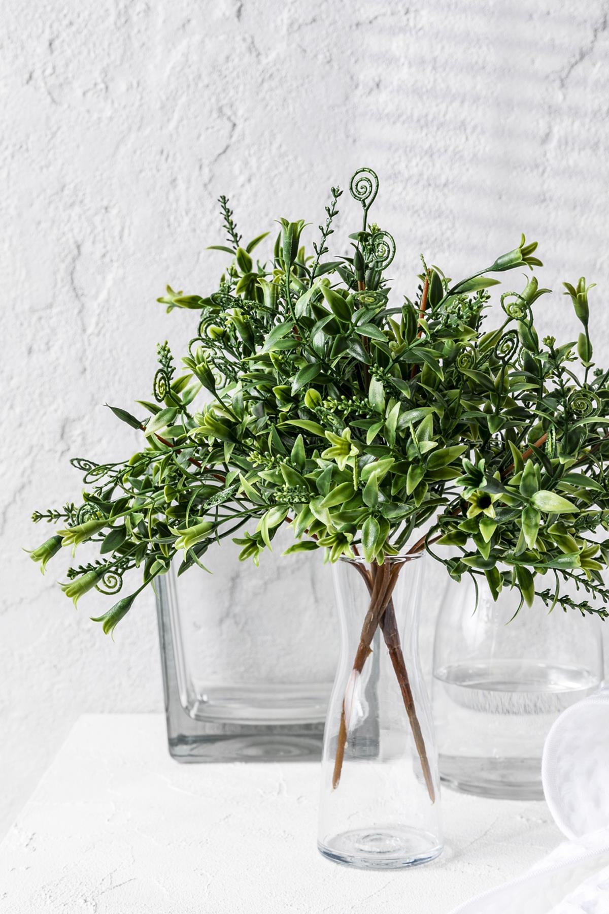 Yapay Kabak Çiçeği Demeti Yeşil 30 Cm 5 Dal