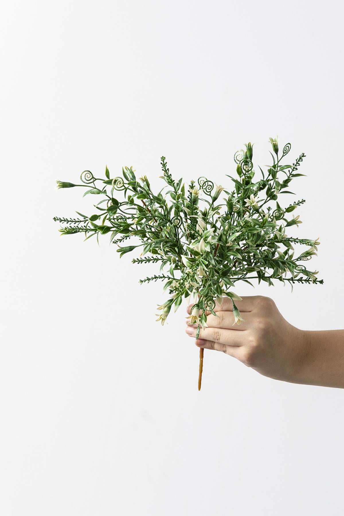 Yapay Kabak Çiçeği Demeti Yeşil Beyaz 30 Cm 5 Dal