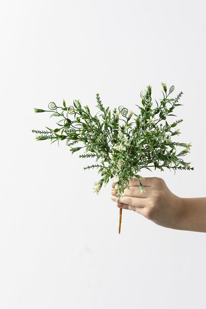 Yapay Kabak Çiçeği Demeti Yeşil Beyaz 30 Cm 5 Dal