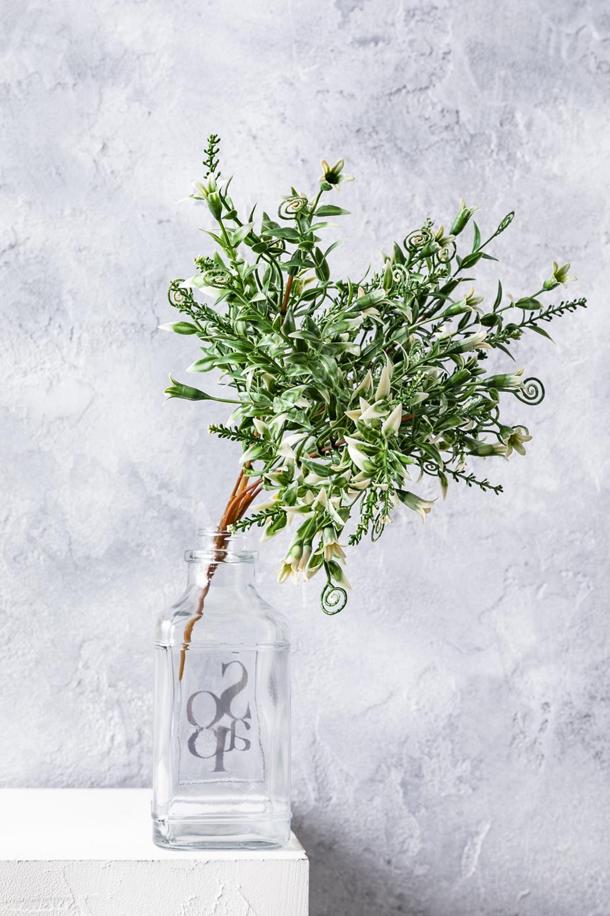 Yapay Kabak Çiçeği Demeti Yeşil Beyaz 30 Cm 5 Dal