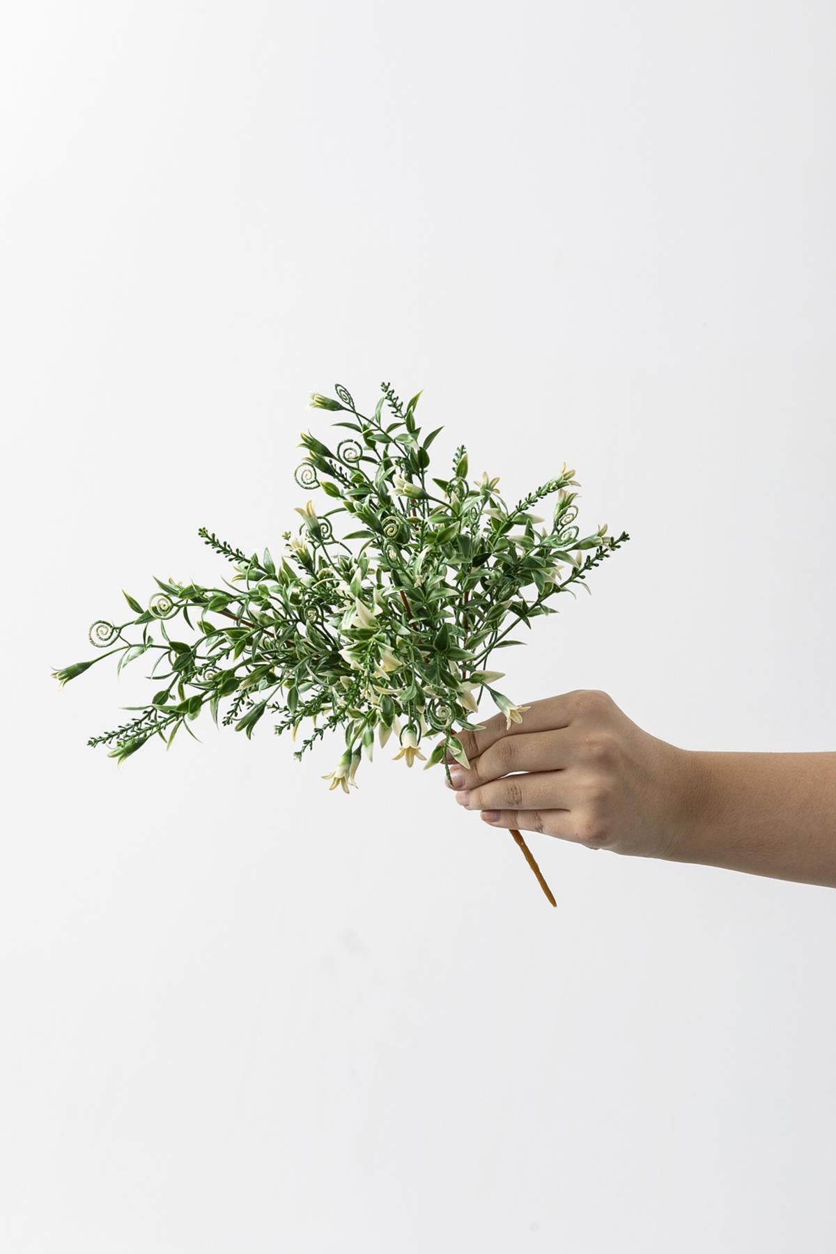 Yapay Kabak Çiçeği Demeti Yeşil Beyaz 30 Cm 5 Dal