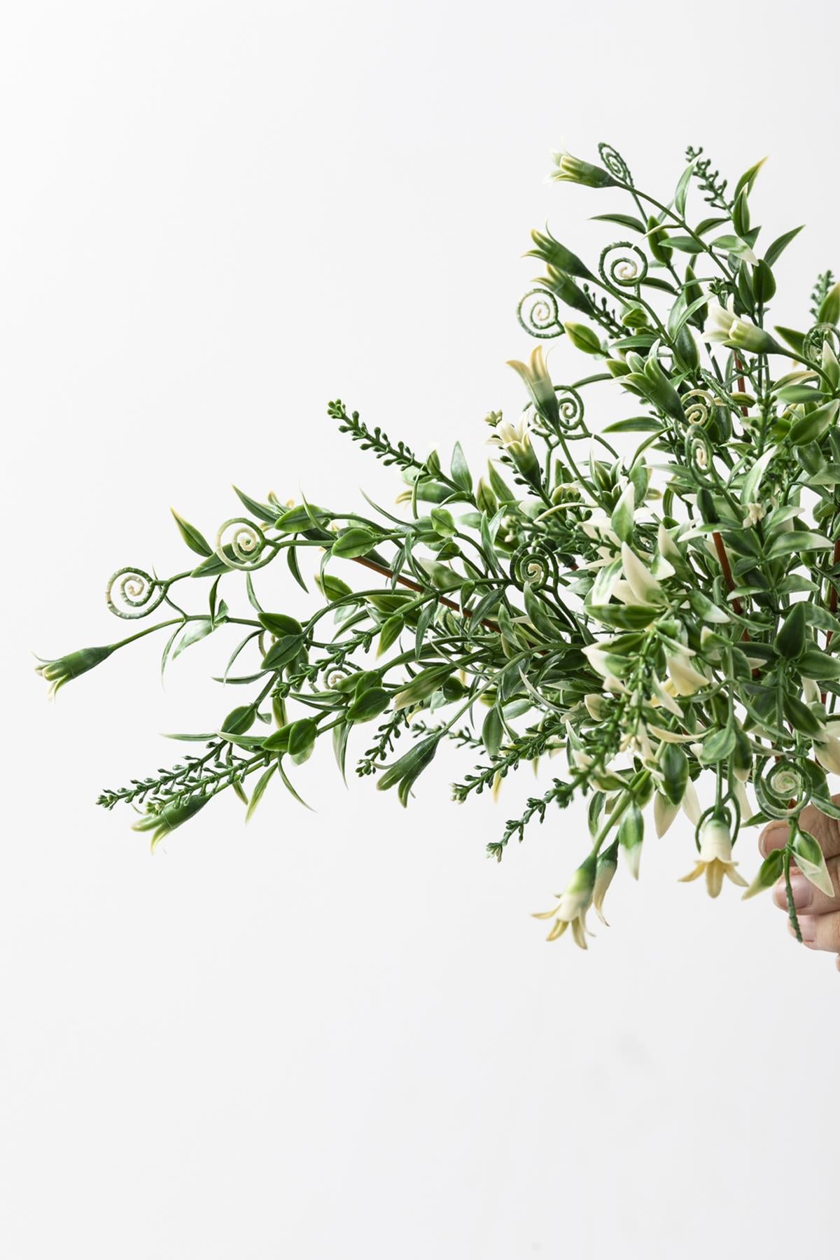 Yapay Kabak Çiçeği Demeti Yeşil Beyaz 30 Cm 5 Dal