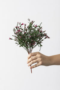 Yapay Kabak Çiçeği Demeti Yeşil Pembe 30 Cm 5 Dal