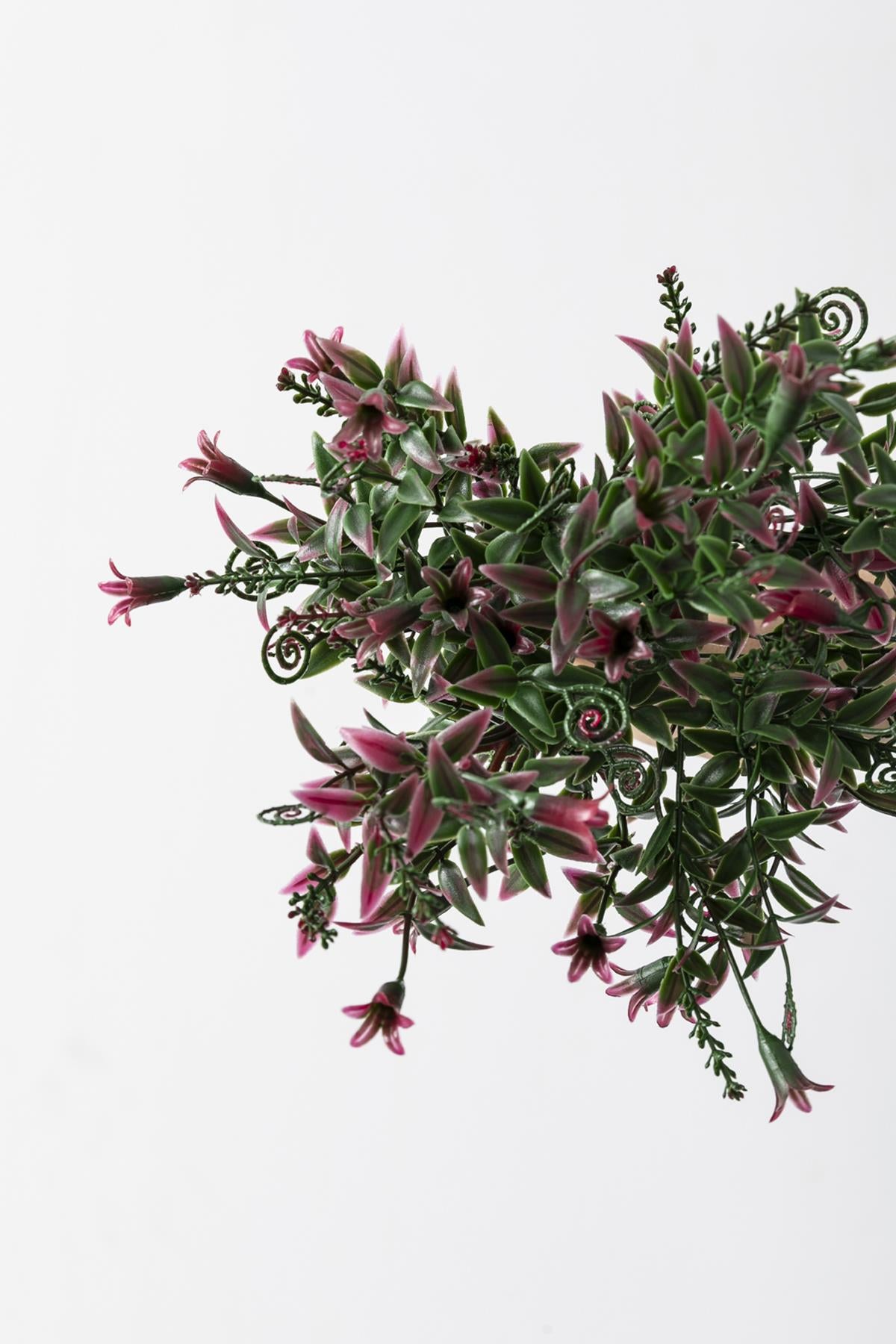 Yapay Kabak Çiçeği Demeti Yeşil Pembe 30 Cm 5 Dal