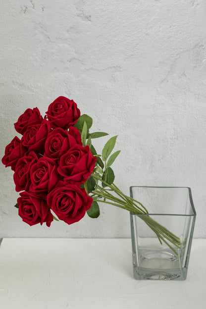 Yapay Kadife Gül Demeti 10&