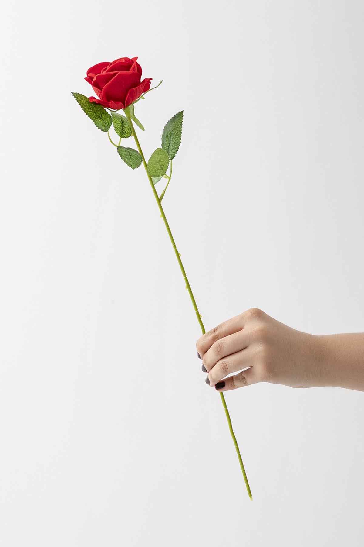 Yapay Kadife Gül Kırmızı 50 Cm