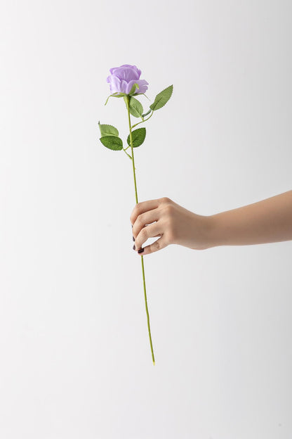 Yapay Kadife Gül Tek Dal Mor 50 Cm