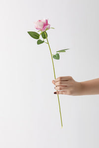 Yapay Kadife Gül Tek Dal Pembe 50 Cm