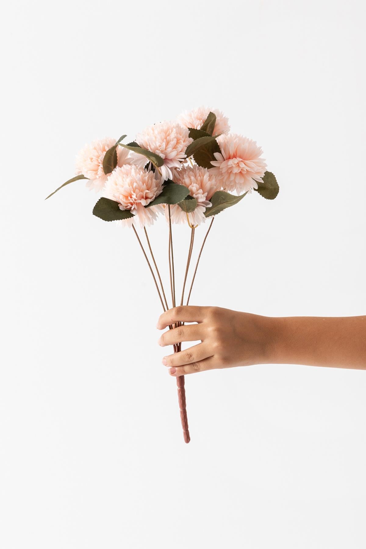 Yapay Kasımpatı Çiçeği Açık Somon 40 cm 7 Dal