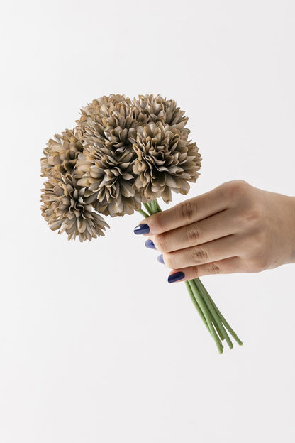 Yapay Kasımpatı Çiçeği Gri 25 Cm 7 Dal