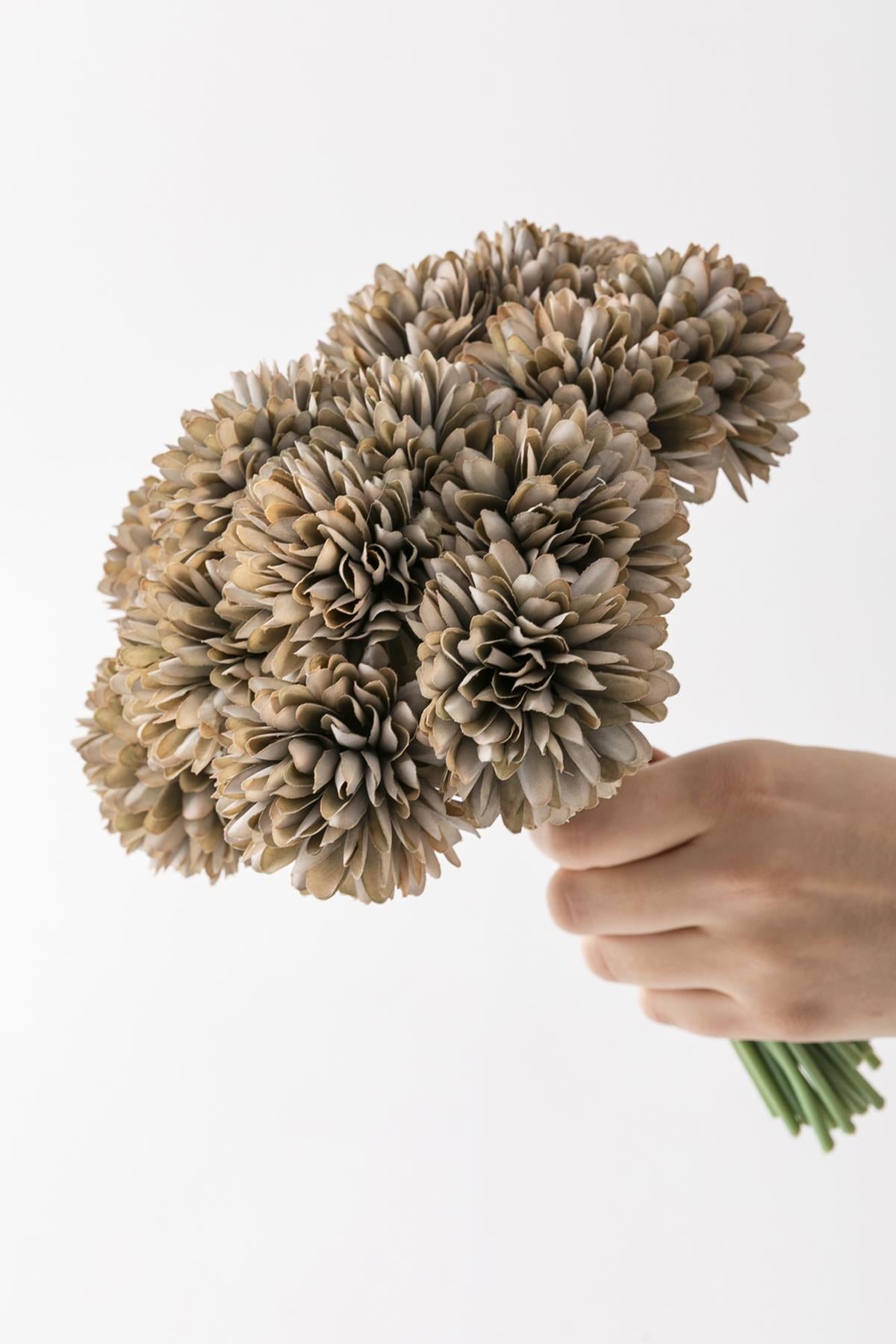 Yapay Kasımpatı Çiçeği Gri 25 Cm 7 Dal