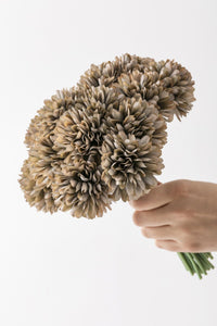 Yapay Kasımpatı Çiçeği Gri 25 Cm 7 Dal