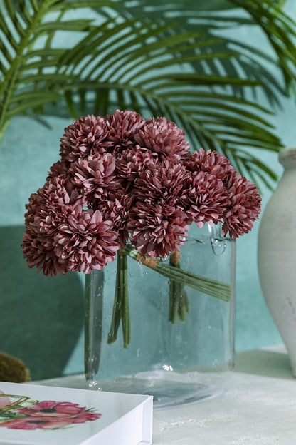 Yapay Kasımpatı Çiçeği Gül Kurusu 25 Cm 7 Dal