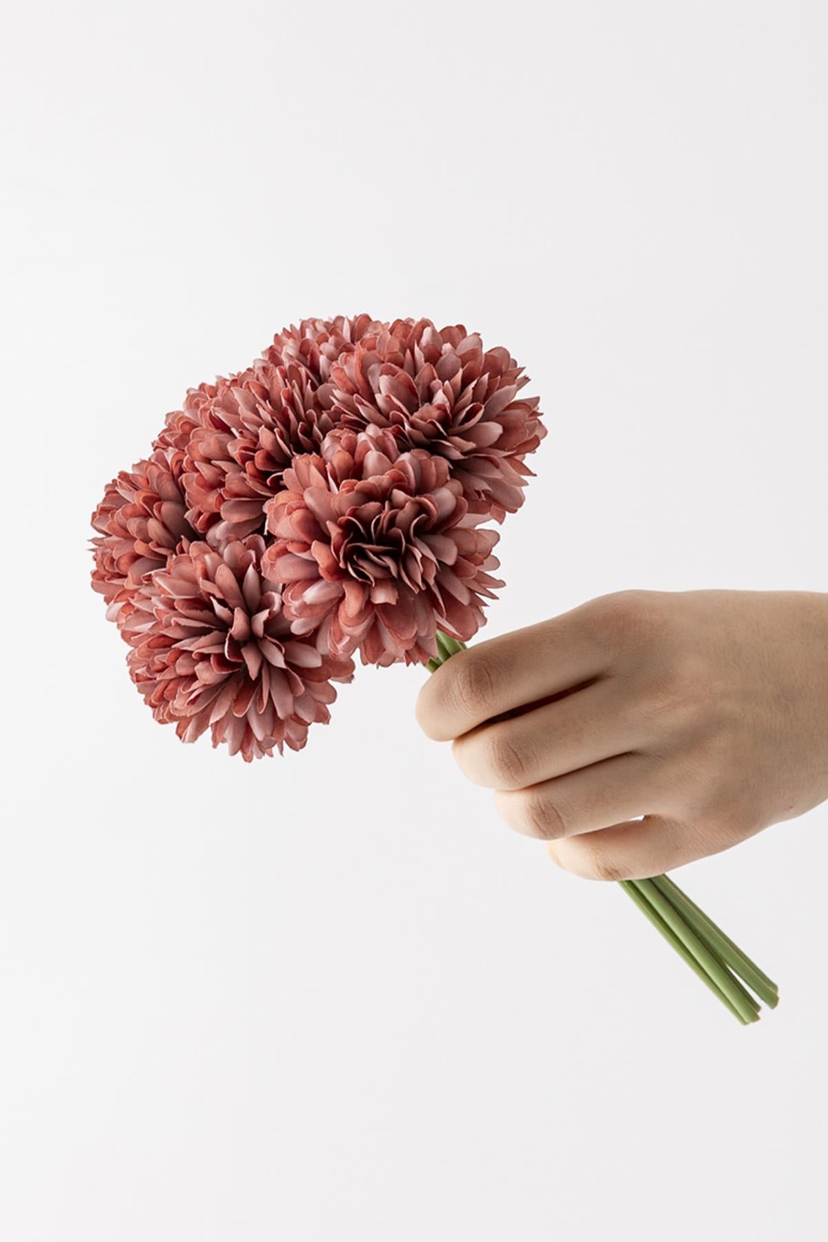 Yapay Kasımpatı Çiçeği Gül Kurusu 25 Cm 7 Dal