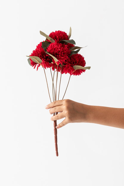 Yapay Kasımpatı Çiçeği Kırmızı 40 cm 7 Dal