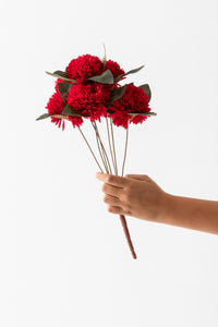 Yapay Kasımpatı Çiçeği Kırmızı 40 cm 7 Dal