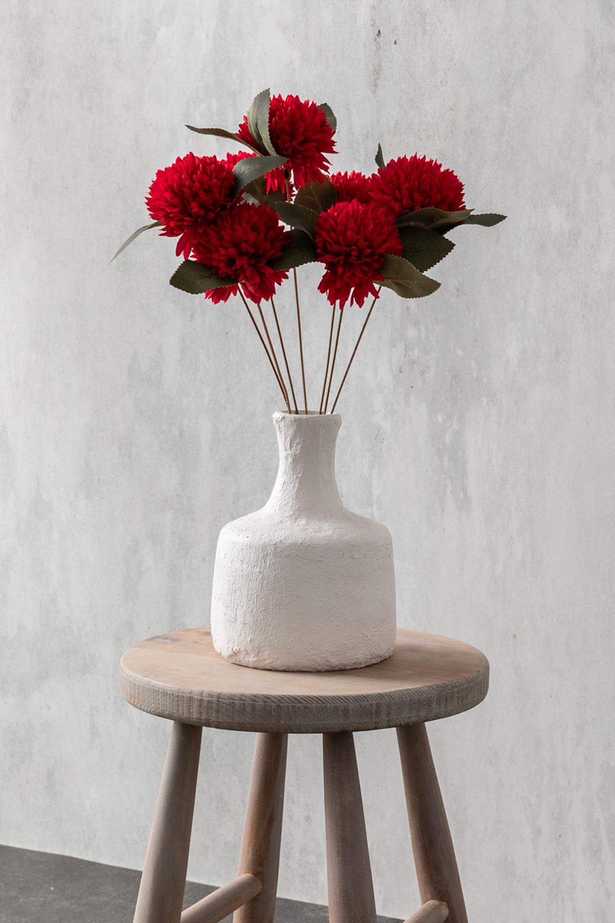 Yapay Kasımpatı Çiçeği Kırmızı 40 cm 7 Dal